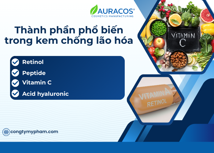 Các thành phần an toàn có trong kem chống lão hoá.