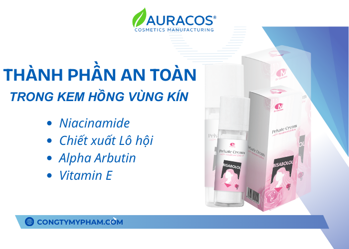 Một số thành phần chính trong kem hồng vùng kín tại Aucaros