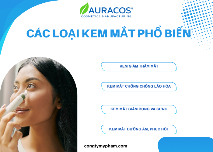 Các loại kem mắt có thể gia công tại nhà máy Auracos