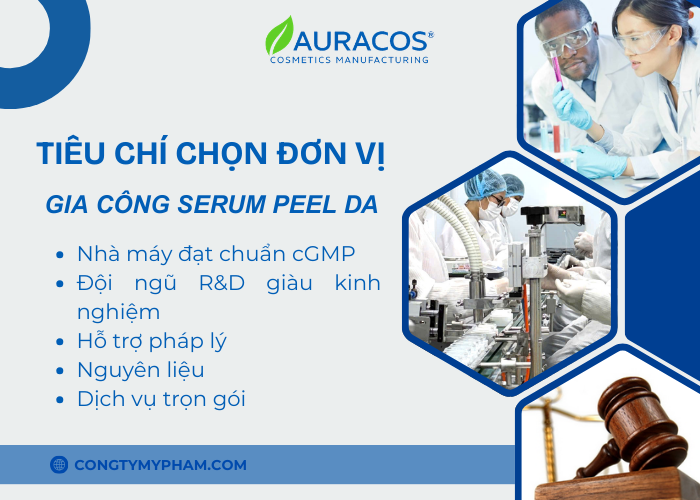Một số tiêu chí khi chọn đơn vị gia công serum peel da