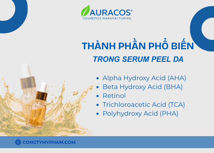 Các thành phần phổ biến an toàn cho da trong serum peel da