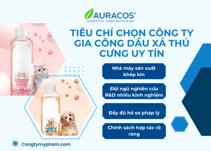 Các tiêu chí để chọn công ty gia công dầu xả cho thú cưng uy tín
