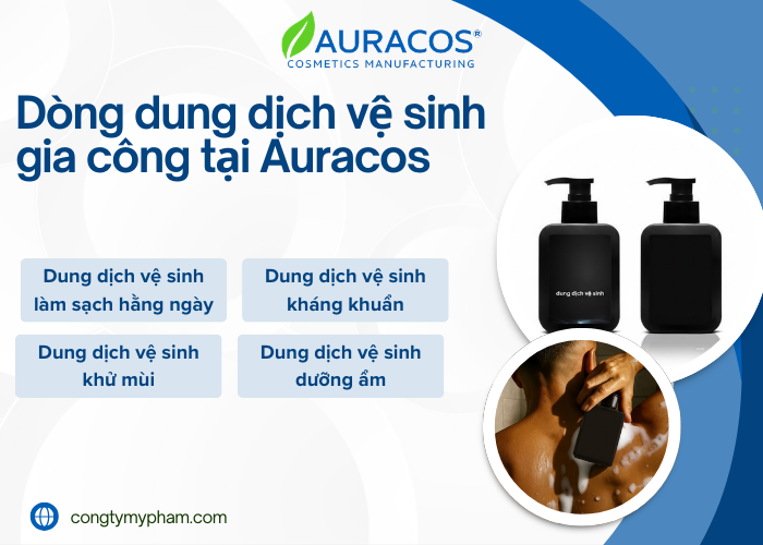 Các dòng dung dịch vệ sinh nam gia công tại nhà máy Auracos