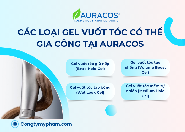 Những loại gel phổ biến có thể gia công ở Auracos