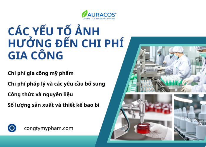 Các yếu tố ảnh hưởng chi phí gia công mỹ phẩm Auracos Việt Nam