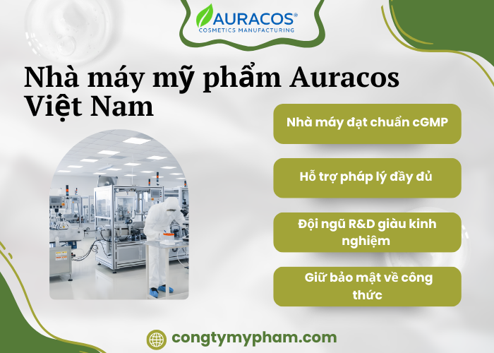 Nhà máy mỹ phẩm Auracos Việt Nam – Đơn vị gia công peel nách chuyên nghiệp