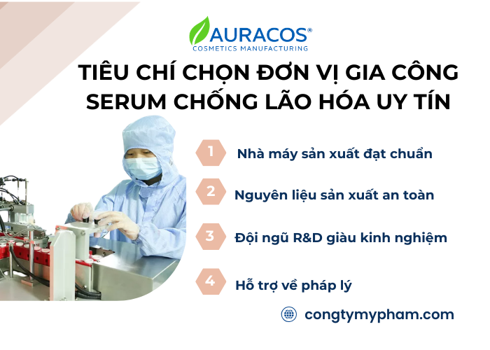 Tiêu chí chọn đơn vị gia công serum chống lão hóa uy tín