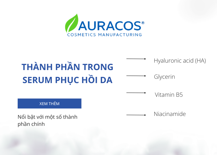 Thành phần thường được sử dụng trong serum phục hồi da 