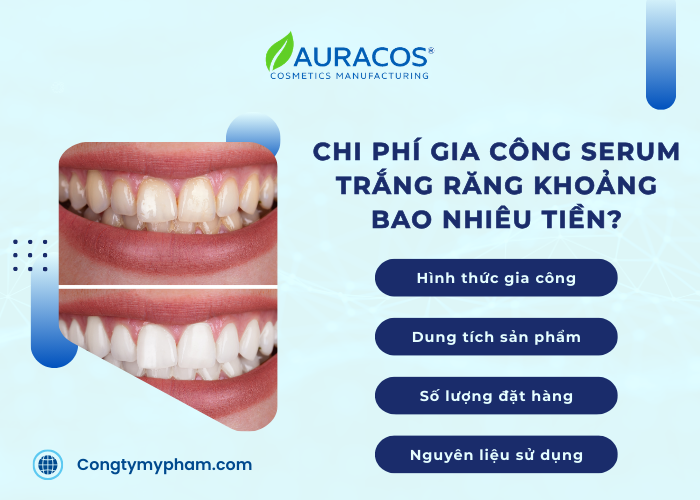 Những yếu tố ảnh hưởng đến chi phí gia công serum trắng răng