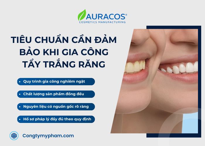 Những tiêu chuẩn cần đảm bảo khi gia công tẩy trắng răng