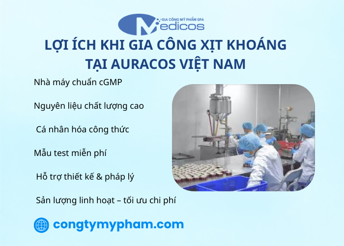Lợi ích khi gia công xịt khoáng tại Auracos Việt Nam