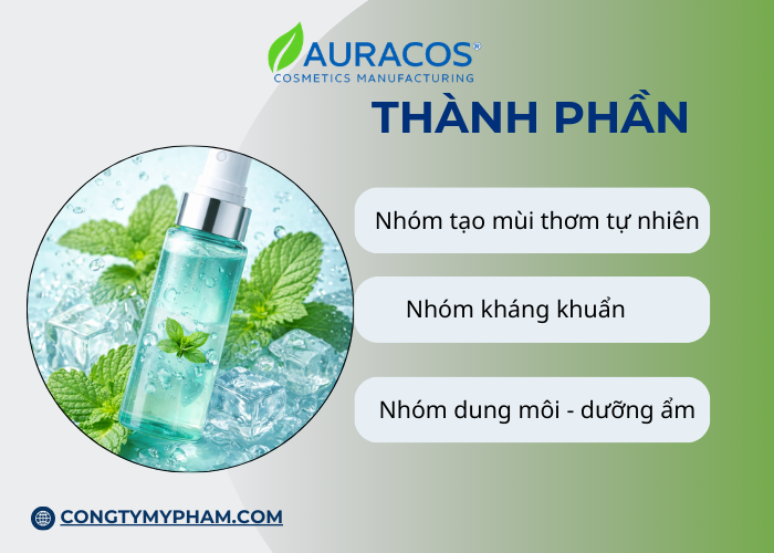 Các thành phần an toàn thường có trong xịt thơm miệng 